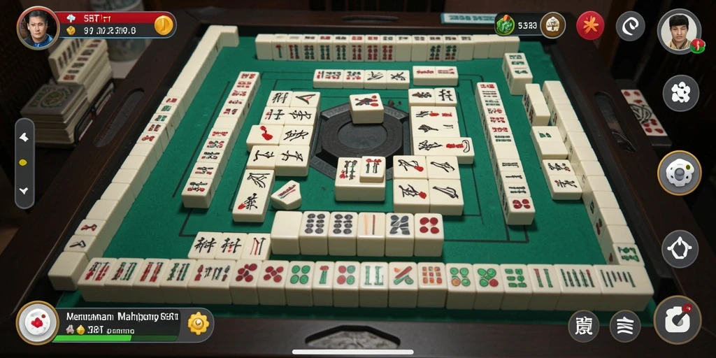 Tampilan gameplay 55RT dengan ubin Mahjong yang menarik.