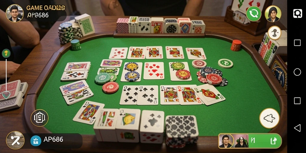 Screenshot utama AP686 menampilkan gameplay Gaple yang mendebarkan.