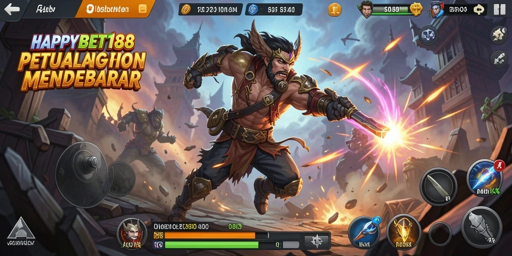 Tampilan seru dari gameplay action HAPPYBET188 yang penuh aksi.