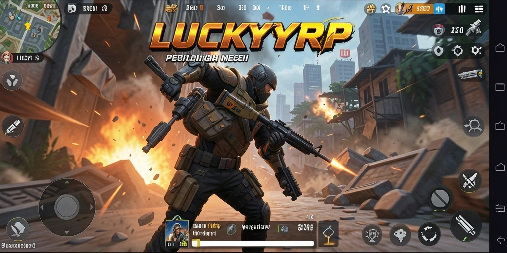 Tangkapan layar gameplay LUCKYRP yang menunjukkan aksi mendebarkan.