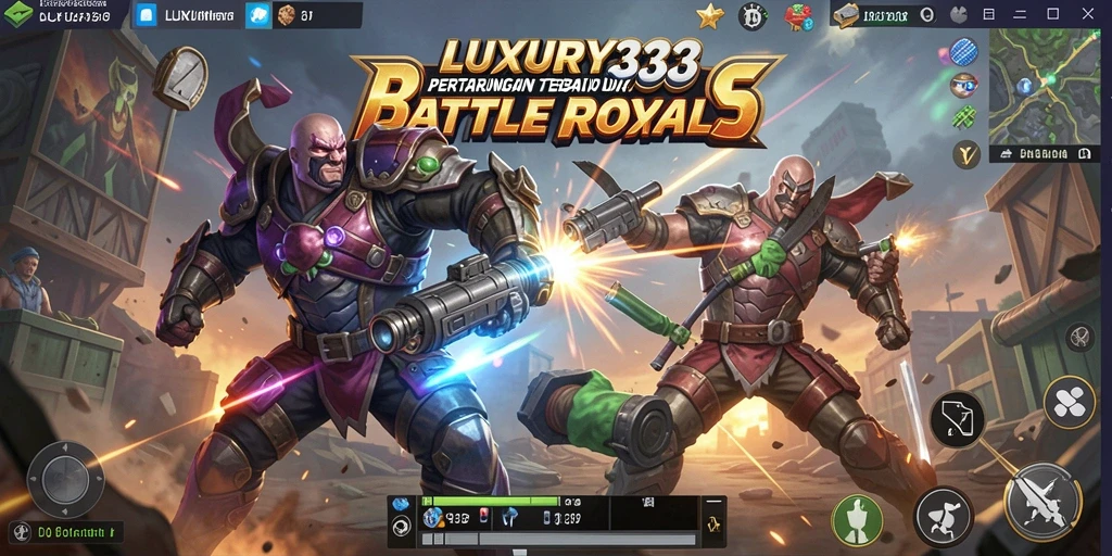 Tangkapan layar utama LUXURY333 dengan aksi Battle Royale seru.
