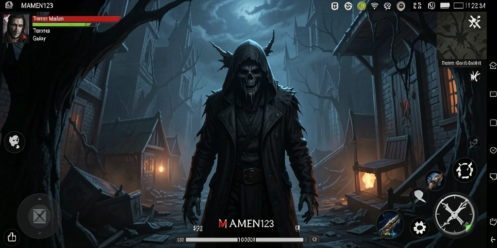 Tangkapan layar menampilkan suasana mencekam dari gameplay MAMEN123.