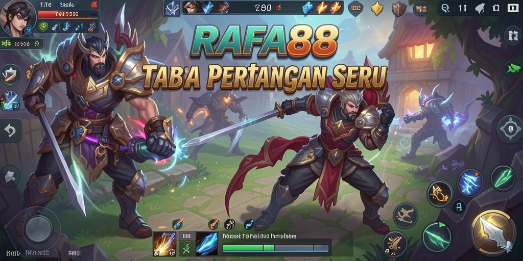 Tampilan seru gameplay RAFA88 dengan aksi pertempuran MOBA yang mendebarkan.