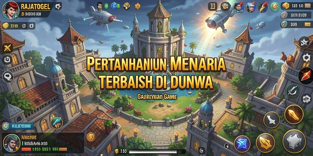 Tangkapan layar gameplay Tower Defense RAJATOGEL dengan pertarungan mendebarkan.