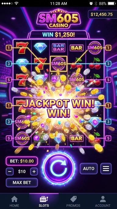 Screenshot aplikasi sm605 yang menunjukkan kemudahan navigasi.
